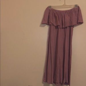 Pink off the shoulder dress!